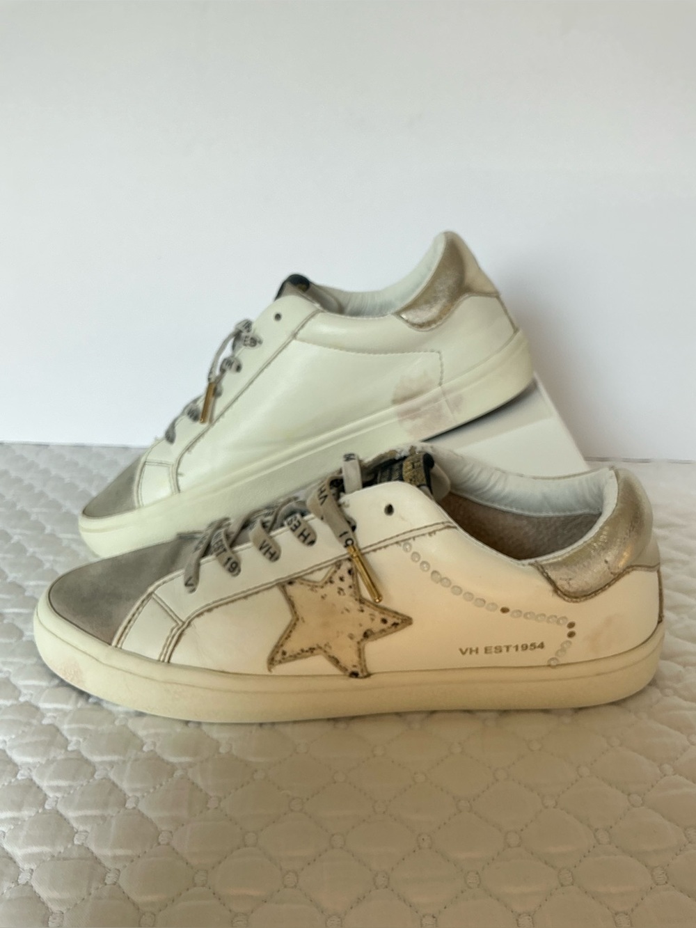 Vintage Havana Flair 27 White Pearls Grey Cheetah Low-Top Sneaker 8,5